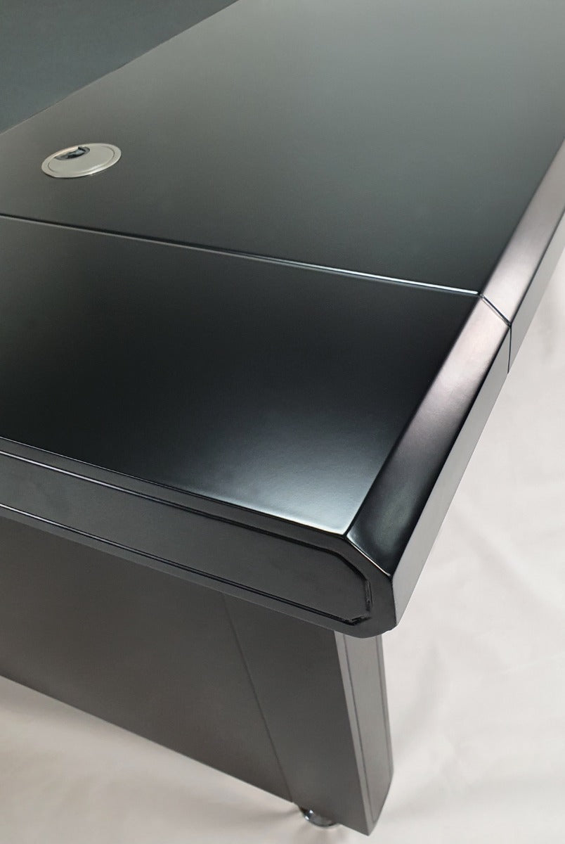 Unique Black 1800mm Executive Office Desk with Pedestal and Return - 8801-BLK